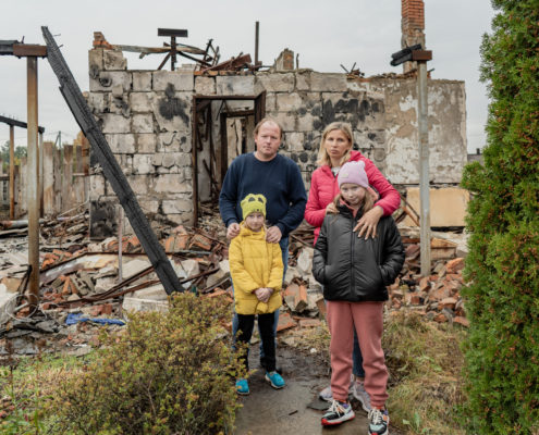 W wyniku wojny na Ukrainie wiele rodzin straciło swój dom